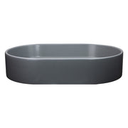 Nantucket Sinks RC5022C Matte Concrete oval vessel sink elevated side view of the long profile