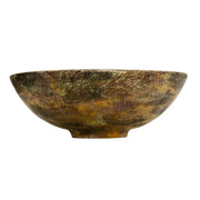 Nantucket Sinks RC7040GMS-MB Drake vessel sink side view of the textured gold leaf exterior and foot