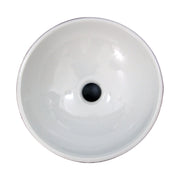 Nantucket Sinks RC7040GMS-W Drake vessel sink from above showing the glossy white interior and drain
