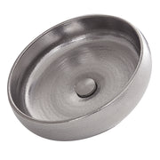 Nantucket Sinks RC72030P Monte Carlo platinum leaf round fireclay vessel bathroom sink, three-quarter view