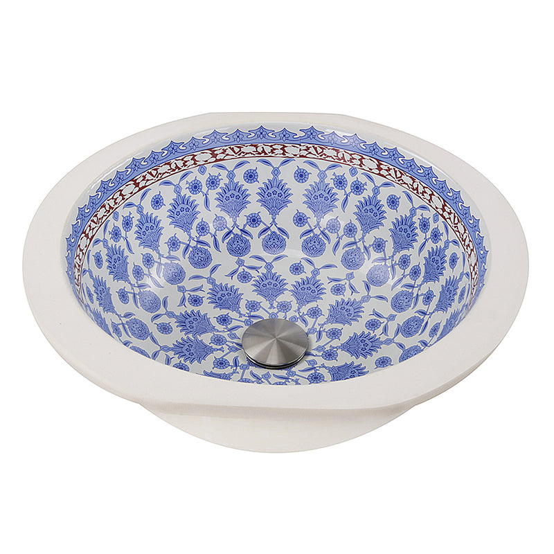 Nantucket Sinks RC78140M Santorini undermount sink elevated front view of the painted bowl and rim