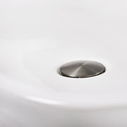 Nantucket Sinks RC79041W close-up of the glossy white basin and brushed drain cap