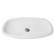 Nantucket Sinks RC79041W Portofino white low-profile oblong fireclay vessel bathroom sink, elevated front view