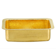 Nantucket Sinks REB2014 hammered brass bar sink front view showing the rim and basin depth