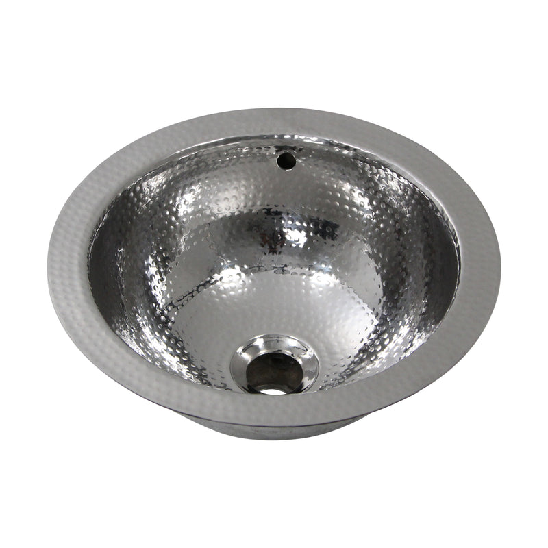 Nantucket Sinks ROS-OF angled overhead view of the bowl, overflow and drain
