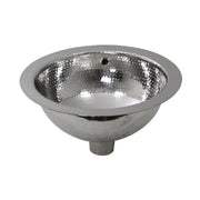 Nantucket Sinks ROS-OF 13" hand-hammered round bathroom sink with overflow, white background