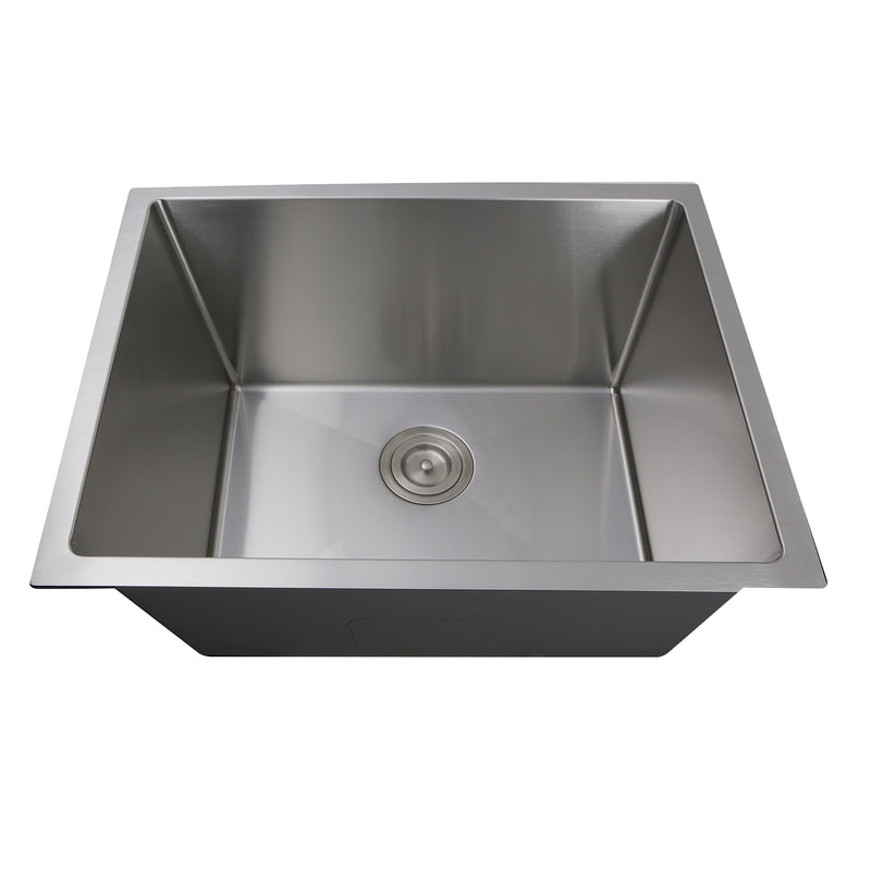 Nantucket Sinks SR2318-12-16 23" 12" deep laundry sink, front view, white background