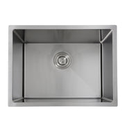 Nantucket Sinks SR2318-12-16 overhead view of the bowl and center colander drain