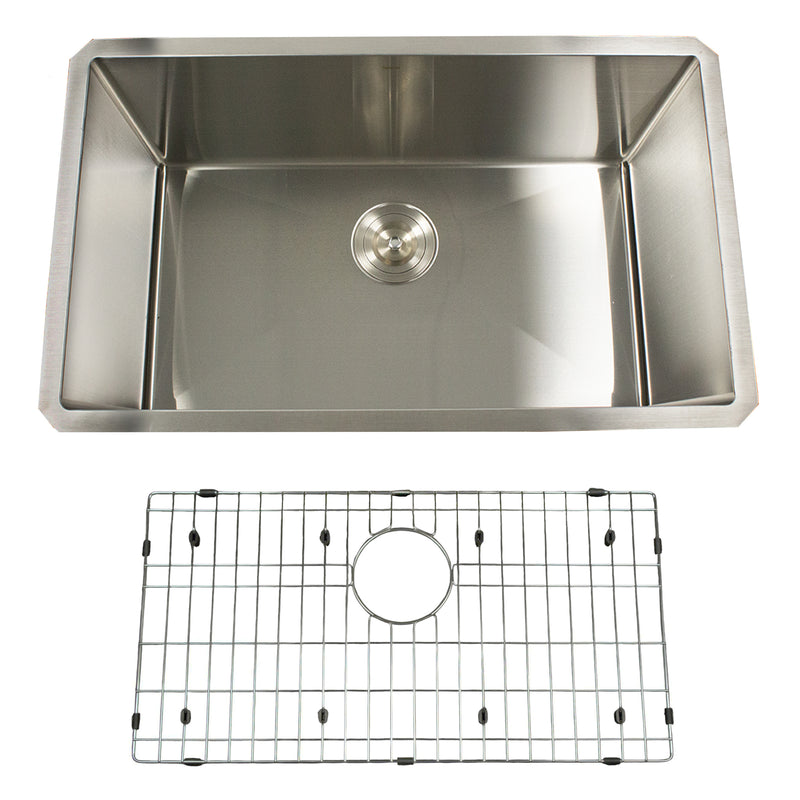 Nantucket Sinks SR3018-12-16 sink shown with the included bottom grid