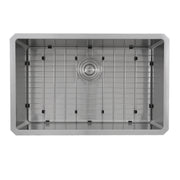 Nantucket Sinks SR3018 overhead view of the bottom grid and rear colander drain