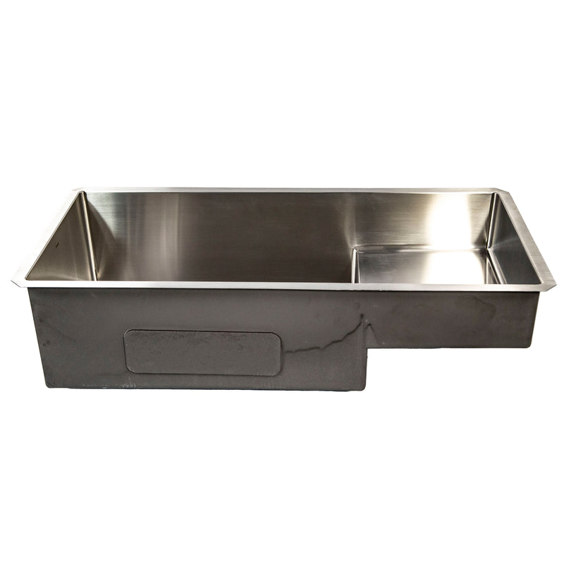 Nantucket Sinks STEPPE3918 side view of the stepped bowl profile and padded exterior