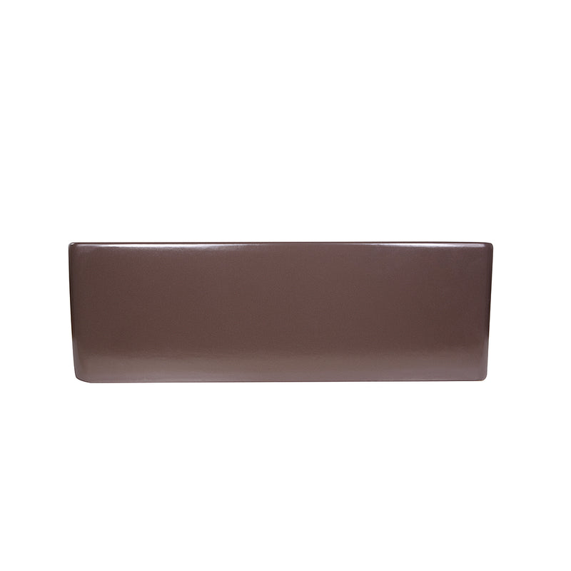 Nantucket Sinks T-FCFS30CB Coffee Brown farmhouse sink straight front view of the plain apron