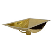 Nantucket Sinks TRB-OF brass trough sink side view showing the external overflow tube to the drain
