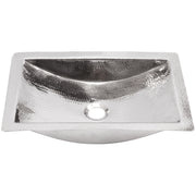 Nantucket Sinks TRS front view of the curved hammered trough bowl and drain