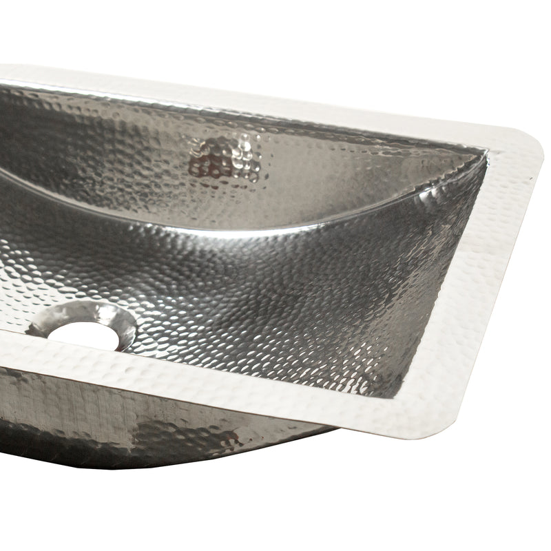 Nantucket Sinks TRS close-up of the hammered rim and drain