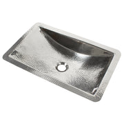 Nantucket Sinks TRS hand-hammered trough bathroom sink, three-quarter view, white background