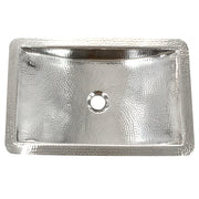 Nantucket Sinks TRS overhead view of the polished hammered trough and drain