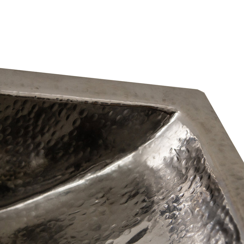 Nantucket Sinks TRS2416 close-up of the hammered rim and bowl corner