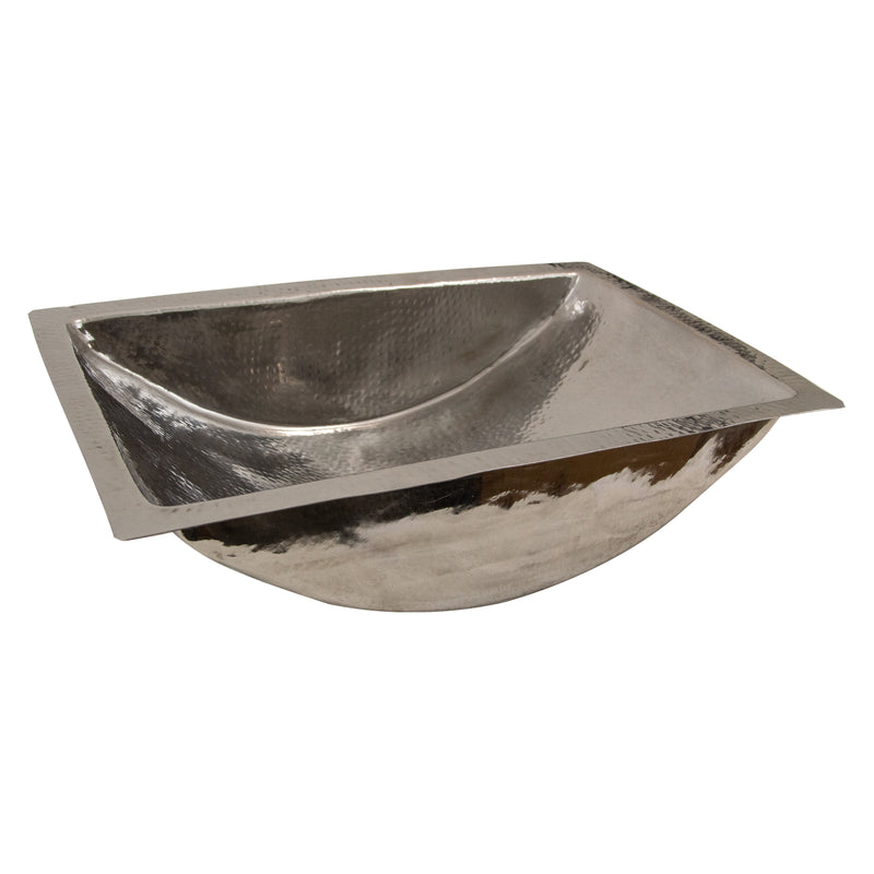 Nantucket Sinks TRS2416 side angle of the curved trough bowl and rim