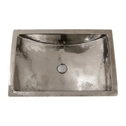 Nantucket Sinks TRS2416 overhead view of the hammered trough and drain