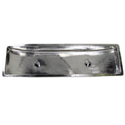 Nantucket Sinks TRS48-OF hammered stainless trough sink front view from slightly above