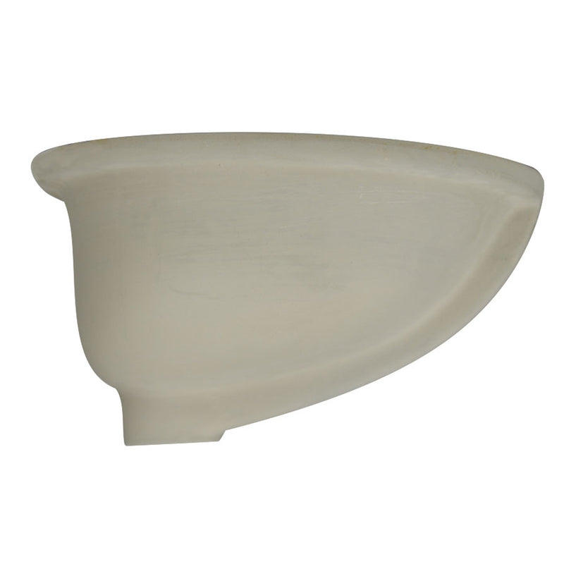 Nantucket Sinks UM-15x12-B side profile of the bisque oval undermount bowl