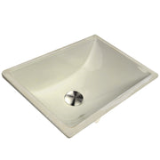 Nantucket Sinks UM-16x11-B bisque rectangular vitreous china undermount bathroom sink, three-quarter view, white background