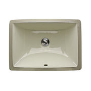 Nantucket Sinks UM-16x11-B bisque rectangular undermount sink from above with drain and overflow