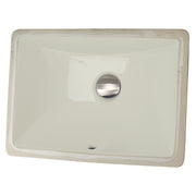 Nantucket Sinks UM-16x11-B bisque rectangular undermount sink close top view with brushed drain