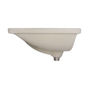 Nantucket Sinks UM-18x13-W side profile of the rectangular undermount bowl and drain outlet