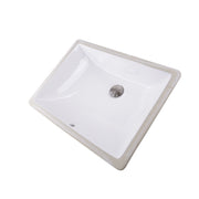 Nantucket Sinks UM-18x13-W white rectangular vitreous china undermount bathroom sink, three-quarter view, white background