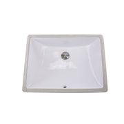 Nantucket Sinks UM-18x13-W white rectangular undermount sink from above with drain and overflow