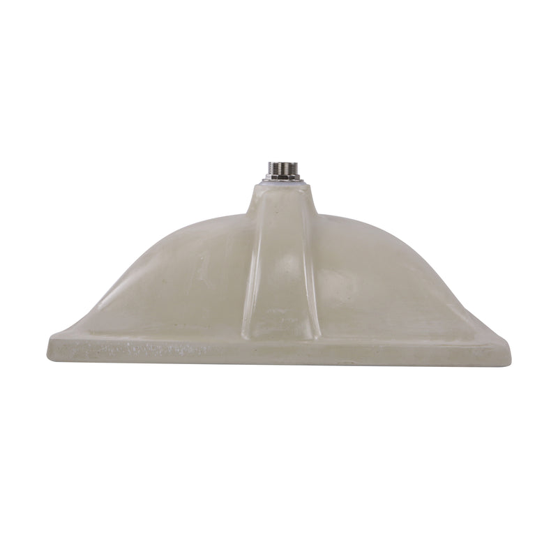 Nantucket Sinks UM-18x13-W underside of the rectangular undermount sink with overflow channel