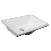Nantucket Sinks UM-19x11-W white rectangular undermount sink from a raised side angle