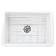 Nantucket Sinks Wellfleet-2719W 27" undermount sink from above with the included bottom grid and strainer