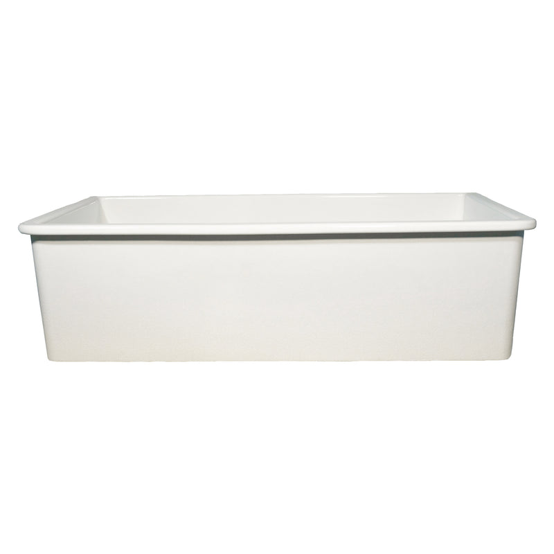 Nantucket Sinks Wellfleet-31OSW 60/40 double bowl sink side view of the deep body and rim