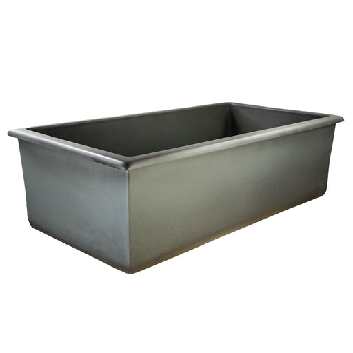 Nantucket Sinks Wellfleet-3419Concrete Concrete single bowl sink from the corner showing the deep body and rim