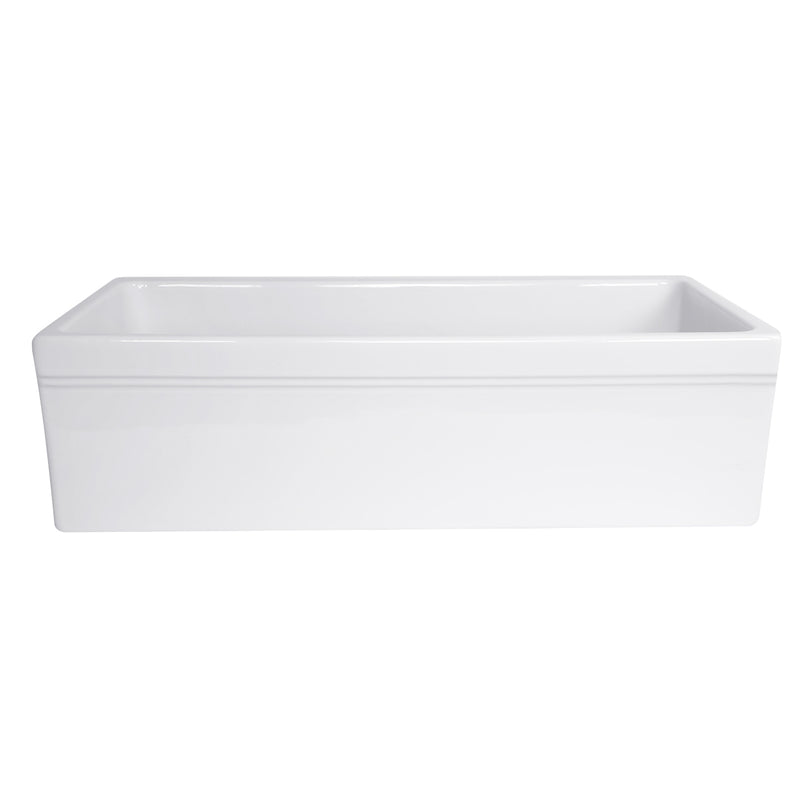 Nantucket Sinks Yarmouth-36W Yarmouth farmhouse sink front view of the apron with the decorative lip line