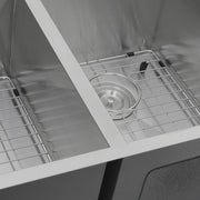 Nantucket Sinks ZR3219-OS-16 close-up of the divider, grid and colander drain