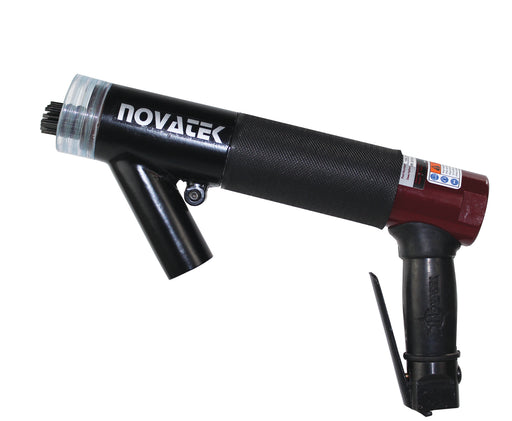 Novatek 28PG VSE VRS shrouded needle scaler with clear shroud, vacuum port and knurled grip