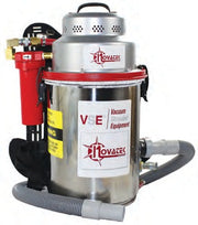 Novatek 3.3 gal HEPA backpack vacuum, air model, with red air dryer and gray hose