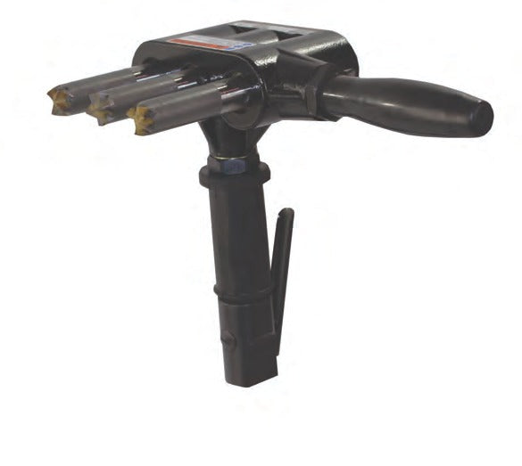 Novatek 3SH triple head scaling hammer with short handle, side grip and three carbide heads