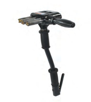 Novatek 3SH triple head scaling hammer with long curved handle and side grip
