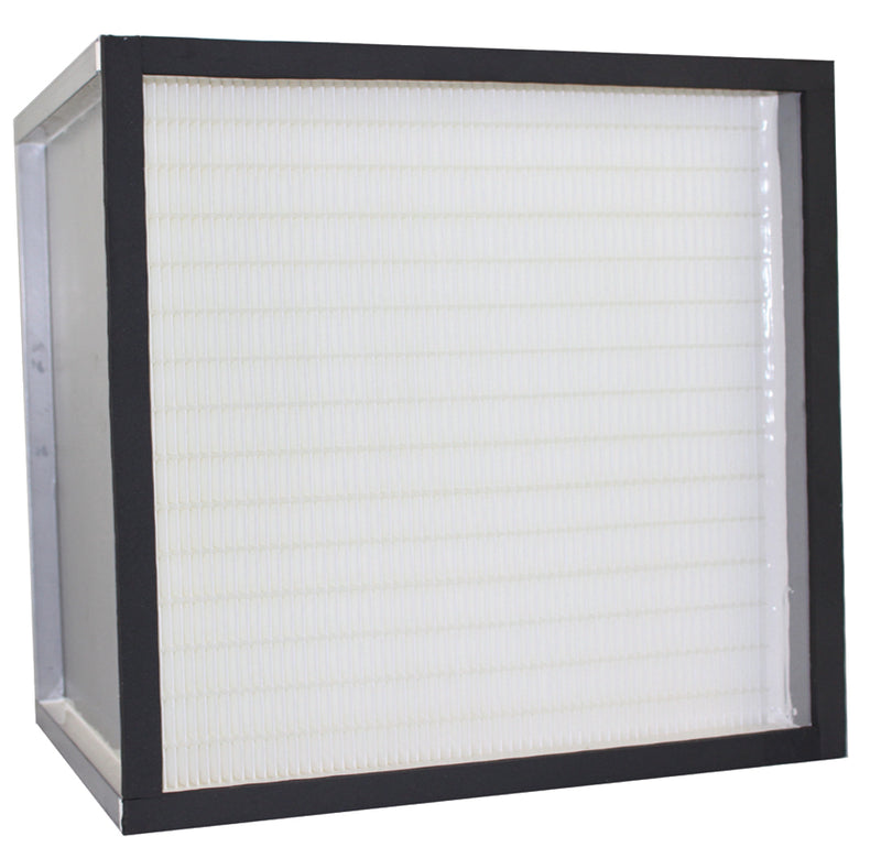 Novatek 16" x 16" metal mini-pleat HEPA filter in galvanized metal frame
