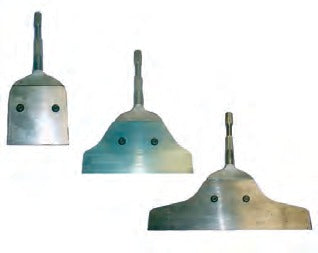 Novatek long reach scraper heads in 4", 8" and 12" widths on hex shanks; each option is one head