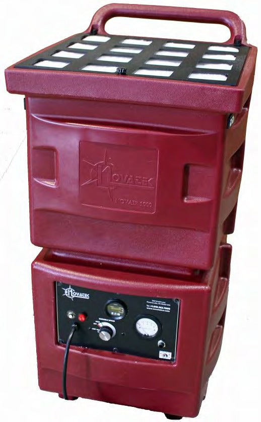 Novatek Novair 1000 Variable Speed air scrubber with hour meter and speed control panel