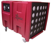 Novatek Novair 2000 air scrubber with round hole intake grille, control panel and casters