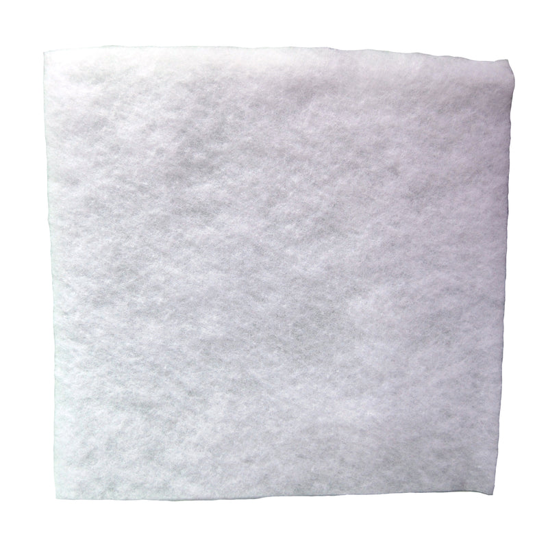 Novatek pad pre-filter, single-ply white synthetic media for 5 micron dust control
