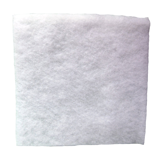 Novatek pad pre-filter, single-ply white synthetic media for 5 micron dust control