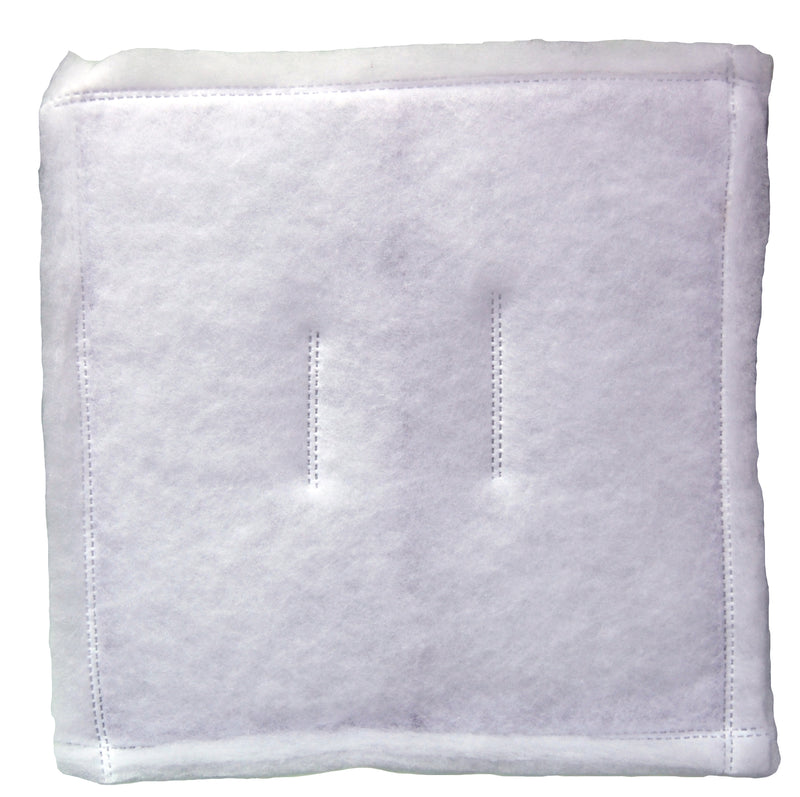 Novatek ring panel filter, double-ply white media with bound edge and stitched center